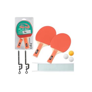 Imagem de 2 Raquetes+3 Bolas+Suporte/Rede, Kit Ping Pong com Rede, Raquete Tenis de Mesa, Raquete Ping Pong, Ping Pong, Kit Tenis de Mesa,