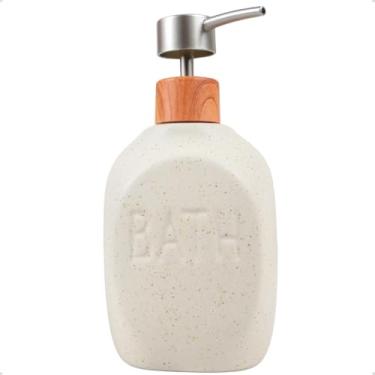 Imagem de Porta Sabonete Líquido Moderno Cerâmica Granilite Bath 430ml Para Banheiro