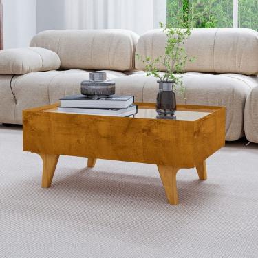 Imagem de Mesa de Centro Camille 1 Gaveta com Espelho Naturallle - Pnr Móveis