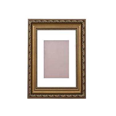 Imagem de Porta-retrato A4 com tapete de 15 x 20 cm: Molduras douradas Vinatge montadas na parede com vidro para exibição de pintura fotográfica de família, moldura de 20 x 20 cm fosca de 20 x 15 cm