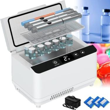 Imagem de Usb Mini Geladeira Portátil Insulina Bolsa Viagem Manter Refrigerado Medicamentos Insulina Médica Dupla Camada Grande Capacidade Refrigerador De Geladeira Refrigerador De Insulina Ca, 3*battery