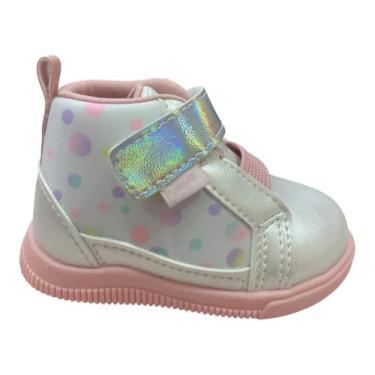 Imagem de Tênis Infantil Feminino Pom Pom Bolinhas Branco (Branco, BR, Criança de 1 a 3 anos, Numérico, P, 18)