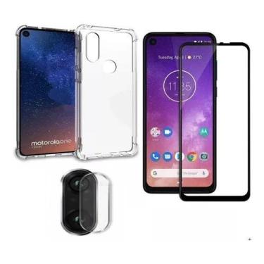 Imagem de Kit Capa Anti Impacto Moto One Vision + Película De Vidro 3D - Motorol