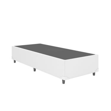 Imagem de Base Box Solteiro Corino Branco 88x188 Blindado