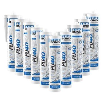 Imagem de Kit Adesivo Selante PU 40 Fix Tekbond 387g 12 Unidades Branco, Branco
