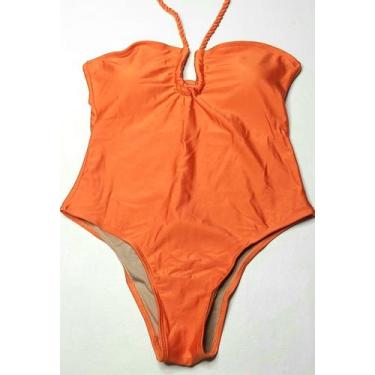 Imagem de Maiô body sem alça decote gota alças trançadas c bojo - Tropicana Moda
