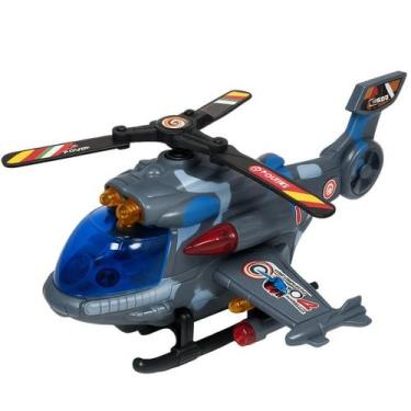 Imagem de Helicóptero Brinquedo Infantil Exército Militar Luz Som Anda - STORE S