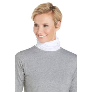 Imagem de Polaina masculina Coolibar UPF 50+ Key West com gola de sol – Proteção solar, Branco, Small / Medium