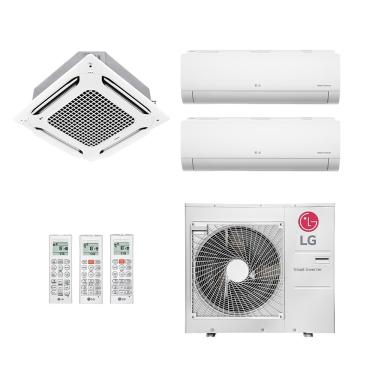Imagem de Ar-Condicionado Multi Split Inverter LG 30.000 (2x Evap HW 9.000 + 1x Evap Cassete 4 Vias 24.000) Quente/Frio 220V