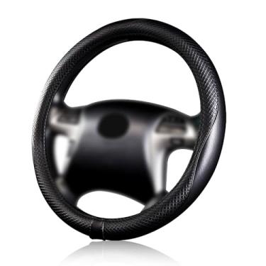 Imagem de Flying Banner Capas Para Volante De Carro Banner, Couro Sintético, Debrum Massageador, Anel Resistente, Antiderrapante, Esportivo, 15" (Preto)