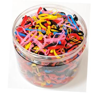 Imagem de Mini faixas elásticas de cabelo, 2000 peças de suportes de rabo de cavalo pequenos, sem vincos e sem danos para crianças, meninas (preto e colorido)