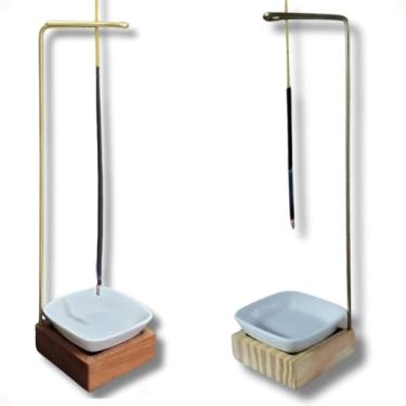 Imagem de Incensário Invertido Quadrado Copo Porcelana ao Contrário Suporte de Incenso Queimador (claro)