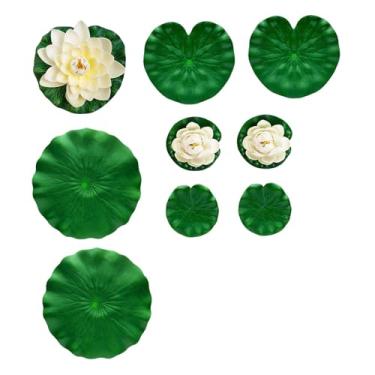 Imagem de Bothyi Flores de lótus de espuma flutuantes artificiais, almofada de lírio para lago, enfeites de EVA realistas para pátio, área externa, banheira de