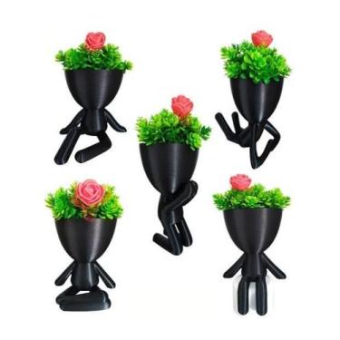 Imagem de Kit 5 Vasinhos Suculentas Robert Bbb Bob Planta Decorativo - Sns3D