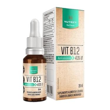 Imagem de Vitamina B12 (Metilcobalamina) Líquida de 20 ml-Sabor Limão e Morango-Nutrify