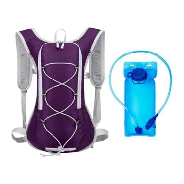 Imagem de Deevoka Mochila de hidratação Mochila de hidratação portátil Bolsa de corrida Bolsa leve para caminhada para ciclismo Camping Caminhadas Montanhismo, Roxo