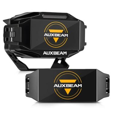 Imagem de Auxbeam Capas de luz LED preta, 4 x 2,5 polegadas V-MAX Series Retangular Off Road Side Shooter Covers, Cubo de Policarbonato, Luzes de Trabalho para Dirigir Máscara de Lente (Adequado para ZD000897)