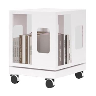 Imagem de Estante rotativa, estante de livros, prateleira de armazenamento para escritório em casa, estante rotativa de 360°, fácil de montar, estante de livros