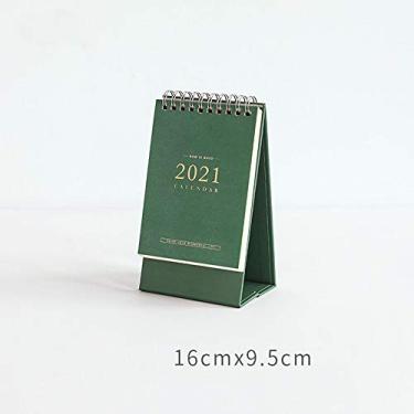 Imagem de Calendários, caderno, portátil, calendário 2021, agenda, diário, diário, semanal, mensal, material escolar, organizador de papelaria, calendários de mesa, calendários (cor: verde P)