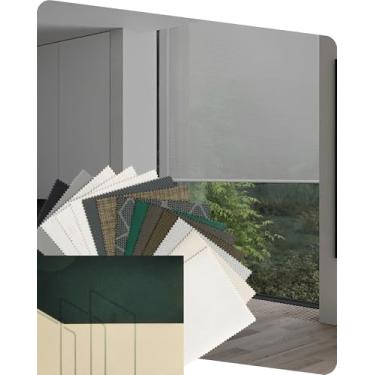 Imagem de Yoolax Persianas motorizadas com filtro de luz solar motorizado com persianas inteligentes remotas funcionam com Alexa Persianas de rolo retardadoras de chamas para Windows Home Office, amostra de