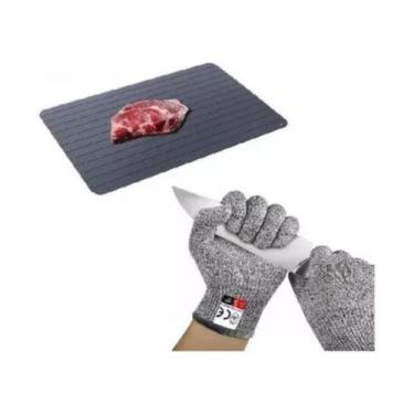 Imagem de Kit Tábua De Descongelar Carne + Luva Anti Corte - Império