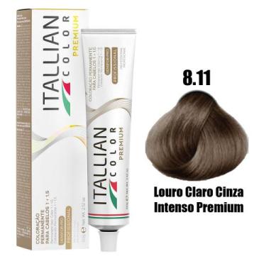 Imagem de Coloração Itallian Premium Louro Claro Cinza Intenso 8.11 - 60g