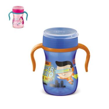 Imagem de Copo Infantil Antivazamento 360º com Alça e Tampa Protetora 240 ml Sup