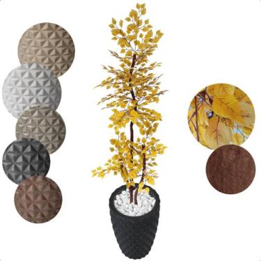 Imagem de Arvore artificial Ficus Amarelo Figueira Grande Vaso Decoração - Flor 