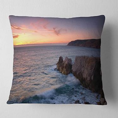 Imagem de Designart Winch Natural Park Sintra Cascais' Seashore Throw Living Room, Sofá, Pillow Insert + Capa de almofada impressa em ambos os lados 45,72 cm x 45,72 cm