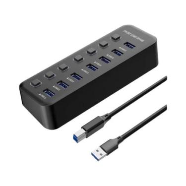 Imagem de Hub USB 3.0 RGB De Alta Velocidade, Adaptador De Dados De 7 Portas Com