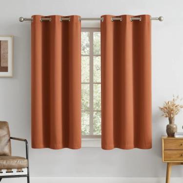 Imagem de Cortinas DUALIFE Burnt Orange Blackout 138x137cm para sala de estar
