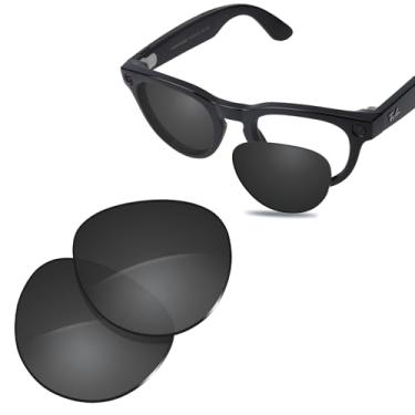 Imagem de Glintbay Lentes de óculos de sol de substituição 100% precisas para óculos de sol Ray-Ban Meta Headliner RW4009 50 mm - preto avançado polarizado