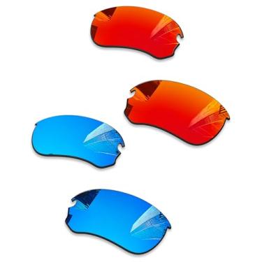Imagem de Combine8 2 pares de lentes de reposição ploarizadas para óculos de sol Oakley Flak Draft OO9364 67 mm - vermelho fogo + azul gelo