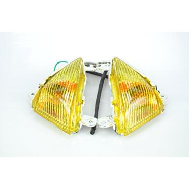 Imagem de TOPZONE Compatível com Kawasaki Ninja ZX-14R/ZX-10R/ZX-6R; CONCOURS 14 ABS; GTS GTR1400; 1400GTR; ZZR1400; Lâmpada Idicadora Frontal Pisca-pisca (Apenas Lentes, Lente Amarela)