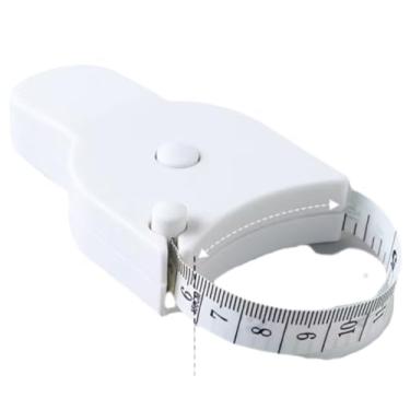 Imagem de Fita Métrica Corporal com Botão Retrátil, 150 cm, Branca
