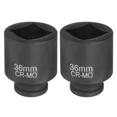 Imagem de HARFINGTON 2 peças, soquete quadrado de 4 pontos, acionamento de 3/10.2 cm, soquete de impacto quadrado métrico CR-MO, luva de roda padrão, ferramenta pneumática para reparo de automóveis, manutenção