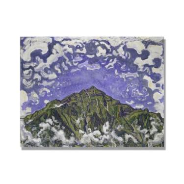 Imagem de Pinturas a óleo famosas, (paisagem 14) por Ferdinand Hodler, reprodução impressa em tela, arte de cenário para decoração de sala de estar. Tela somente 40 x 50 cm - 15,8 x 19,7 pol