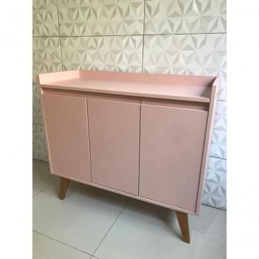 Imagem de Aparador Buffet 90cm Retro Mdf Rosa Madri - On Móveis