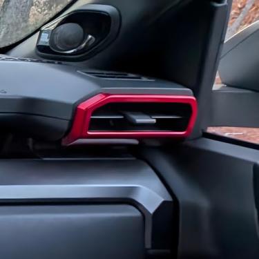 Imagem de KUJOOY Para Toyota Tacoma 2024 2025 Ar Condicionado Saída de Ar Tampa Decoração Moldura Acabamento Interior Acessórios (Vermelho)