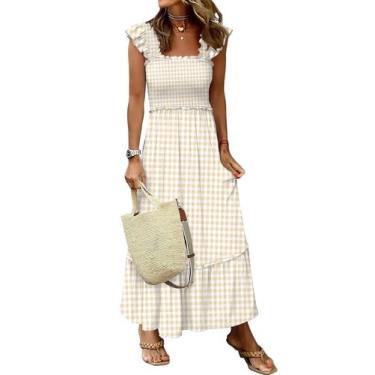 Imagem de Vestido maxi ANRABESS sem mangas com gola quadrada para mulheres