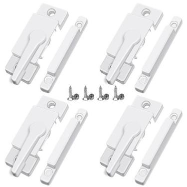 Imagem de Window Sash Locks ZUONAI White Metal, pacote com 4 para Windows