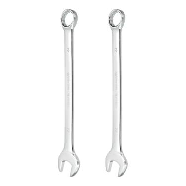 Imagem de HARFINGTON 2 peças chave de combinação de 22 mm caixa métrica de 12 pontos e chave inglesa de extremidade dupla CR-V de extremidade aberta para reparo de máquinas de móveis de tubos automotivos, faça