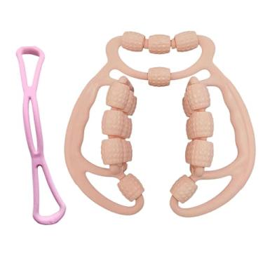 Imagem de Colaxi Rolo de massagem para pernas Relax Roller 24 rodas, multifuncional, largura ajustável, ferramenta de massagem, equipamento para treino de fitness, Rosa