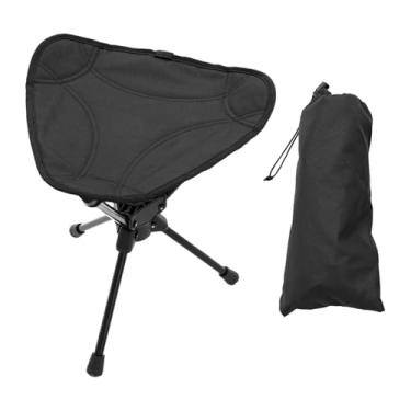 Imagem de UGPLM Assento de acampamento, cadeira de acampamento dobrável, compacto, de alumínio, apoio para os pés, cadeira de praia dobrável para caminhadas, viagens, Preto