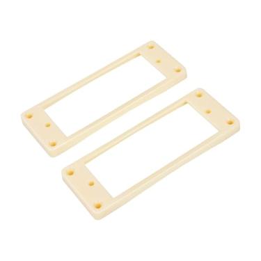 Imagem de Banworks Mini anéis Humbucker de plástico parte superior plana inferior curvada captador captador captador 6x6 mm moldura para guitarra elétrica estilo Les Paul LP pacote com 2 JT/SYQG-16 creme