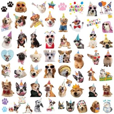 Imagem de Tatuagens de cachorro para crianças, 60 peças de tatuagens temporárias temáticas fofas para decoração de festa de aniversário, lembrancinhas, adesivos de tatuagem de animais falsos Q852