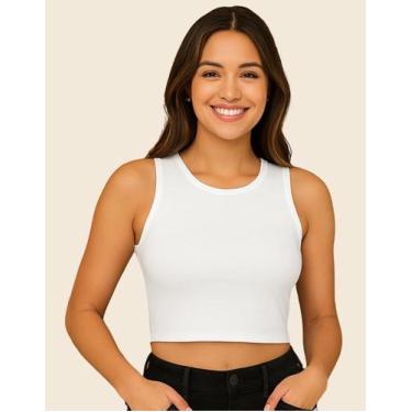 Imagem de Cropped Top Suplex Blusa Feminina Regata Básica Confortavel - Generica