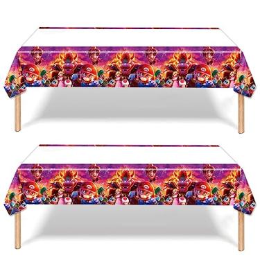 Imagem de 2Packs Mario Move Tablecloth Disposable Tablecover Birthday Party Supplies and Decorations for Kid Boy Baby Shower Rectangle Tables 70"X42"