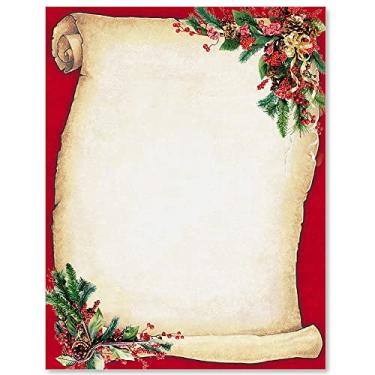 Imagem de Paperdirect Papelaria com tema de Natal e inverno, papel de borda, papel timbrado 21 x 28 cm, 25 folhas, papel de escrita premium elegante, papel decorativo para impressora