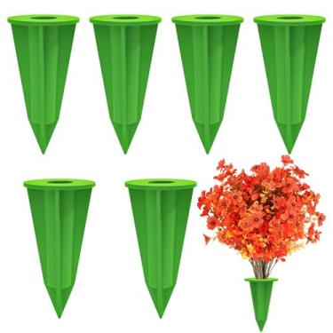 Imagem de Suporte de flores artificiais para ambientes externos e internos, 6 peças de pontas florais para porta, quintal, varanda, pátio, jardim, janela, caixa de escritório, cozinha, plantador doméstico, vaso